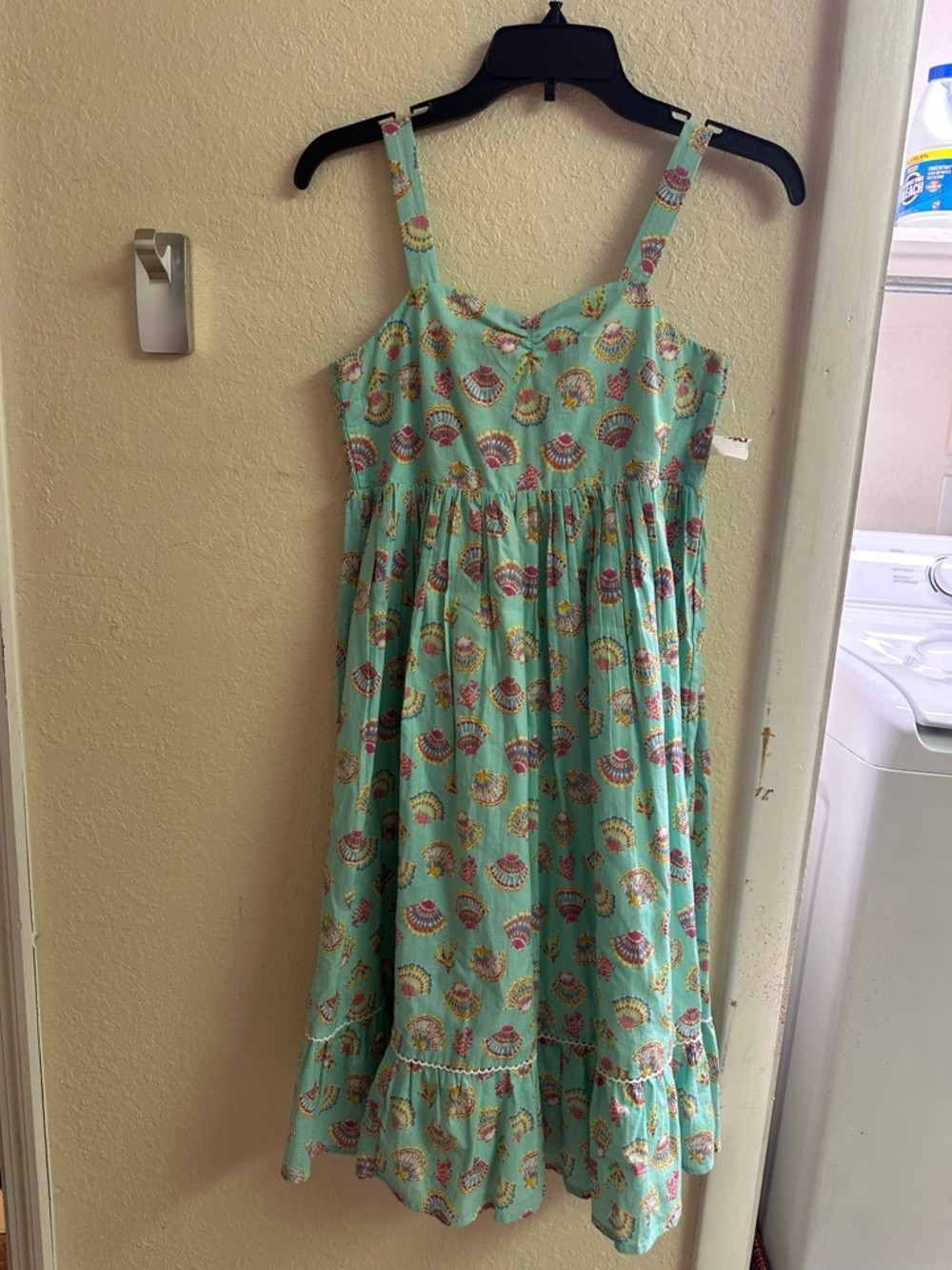 Cynthia Rowley Mint Green Printed Sundress with Multicolor Shell Pattern